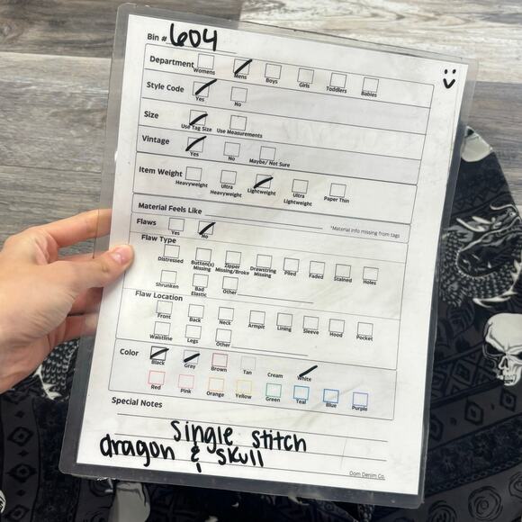 Vintage Y2K Kennington Skull Dragon Black Mens L Grunge Cybergoth Hawaiian Shirt - Picture 7 of 7